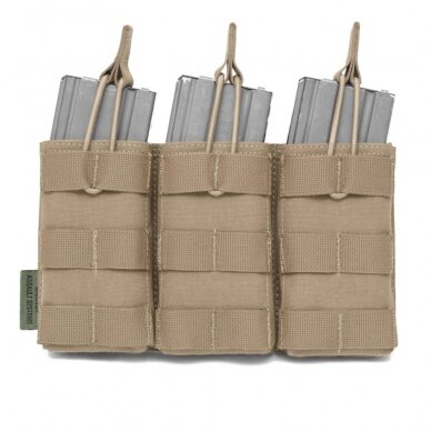 "Warrior" TRIPLE OPEN 5.56MM OPEN MAG POUCH – COYOTE TAN (W-EO-TMOP-CT)