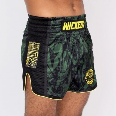 "Wicked One" K-1 / Thai šortai Havoc - Khaki/Yellow 2