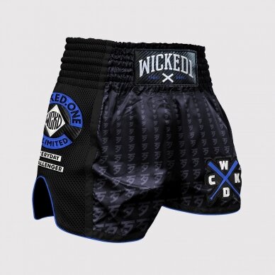 "Wicked One" K-1 / Thai šortai Infinit - Black/Blue